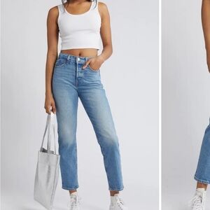 NWT Levi’s Blue Women Jeans High Rise straight leg slim fit wedgie waist cropped